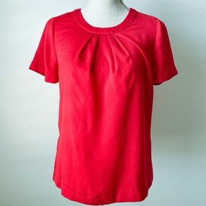 J. Crew Red Short Sleeve Blouse